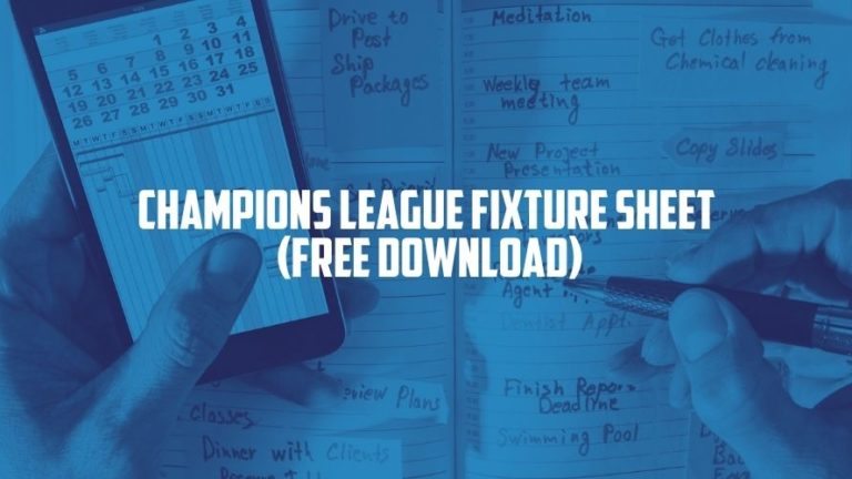 Champions League Fixture Sheet 2021_22 - Free Download